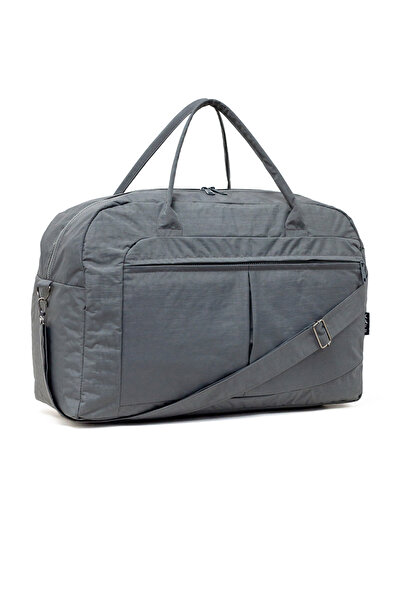KAFF Büyük Boy Gri Önü Cepli Omuz Uzun Askılı & El Askılı Unisex Spor &fitness&seyahat Çantası