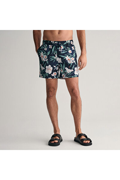 Gant Erkek Lacivert Regular Fit Desenli Mayo Şort