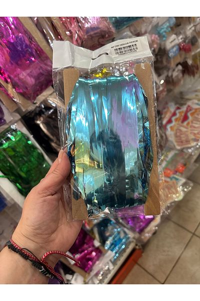 Deniz Party Store Metalized Door Curtain Blue Color 90 Cm * 200 Cm (Both Sides Are Colored)