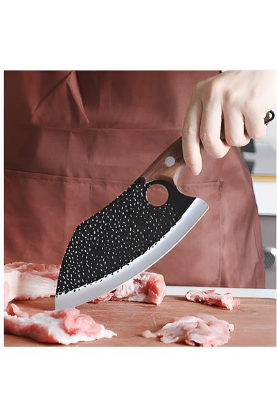 Herum Cuțit de bucătărie japonez, lamă de 18 cm, cu imprimeu, mâner din lemn, teacă inclusă, lungime totală 28 cm