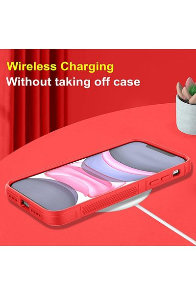 SKYDDAR INNOVATION Case for iPhone 16 Plus, Vogue, Silicone Mat, Red, sticker set