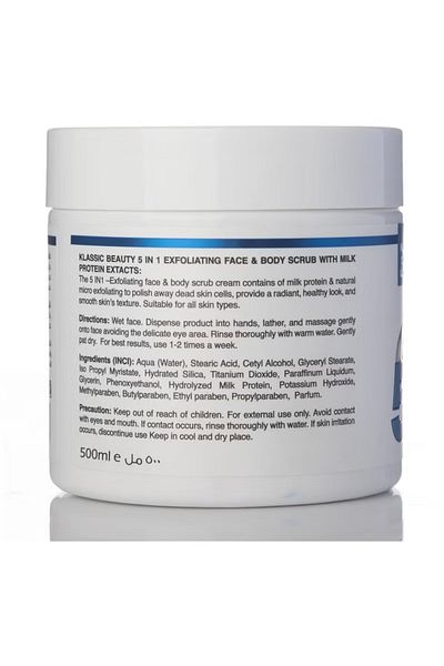 Beauty Classic Beauty 5-in-1 Face & Body Scrub with Milk Protein -
