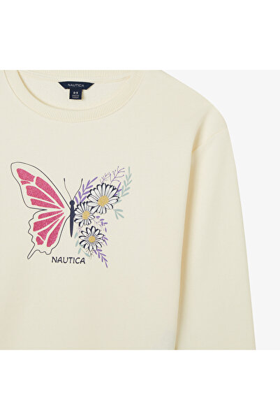 Nautica Knit Active Top Çocuk Krem Eşofman Üstü