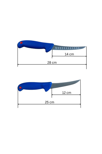 Herum Σετ μαχαιριών κρεοπωλείου, μπλε λαβές, 5 τεμάχια