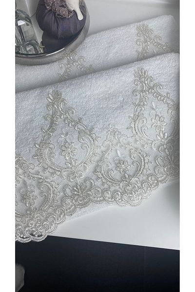 MEYN COLLECTİON 2 Pack Glitter Laced Harem Dowry Holder, Gift Hand Towel