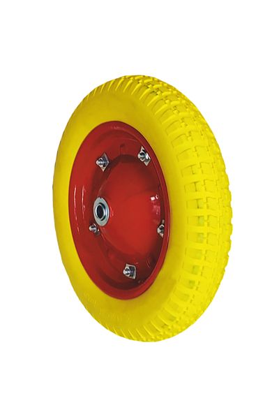 flores Polyurethane wheel with bearing for wheelbarrow, tubeless, 400 mm x 8"
