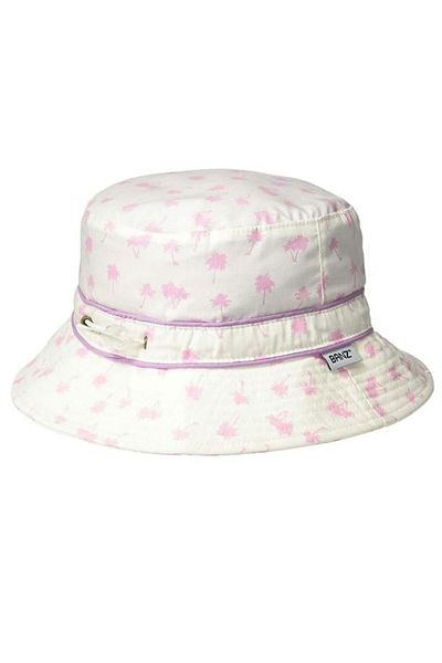 Banz Kids Bucket Hat, UPF50+ Sun Protection, White Palm Tree, Various Sizes