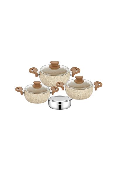 Amboss 8 Piece Tor Cook Hide Granite Pot Steel Storage Container Set