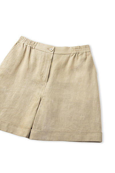 İpekyol Elastik bel keten şort