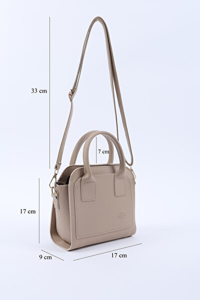 SHAKA Mink Shk219 Faux Leather, Zippered, Two Compartments, Adjustable Strap, Hand, Arm and Shoulder Bag