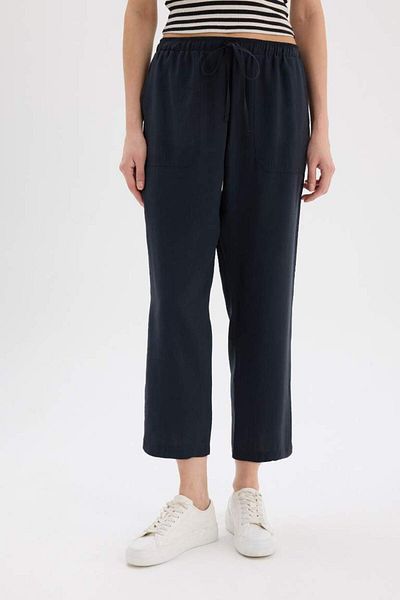 DeFacto New Season Straight Fit Double Pocket High Waist Straight Leg Modal Fabric Trousers