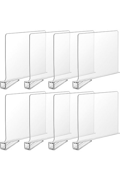 Generic 8 Pack Acrylic Shelf Dividers for Closet Wood Shelf Organizer