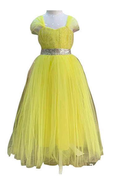 Ahsenimbebe TÜL ASKI UZUN KIZ ÇOCUK ABİYE ELBİSE