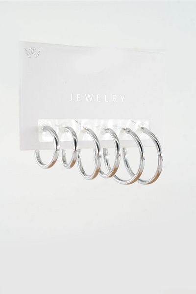 ARTEMİSİA Women's 3 Size Hoop Earrings 1.5 cm 1.8cm 2 cm