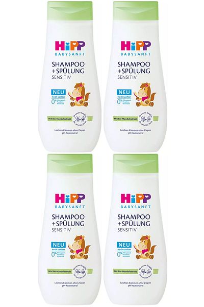 Hipp Babysanft Children's Shampoo (Shampoo + Spülung) Sensıtive 200ml (Set of 4)