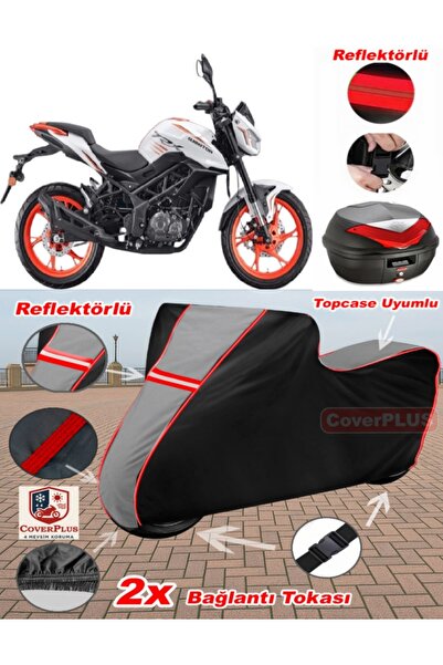 CoverPlus QJ TRX12 القماش المشمع Topcase متوافق مع القماش المشمع للدراجات الن...