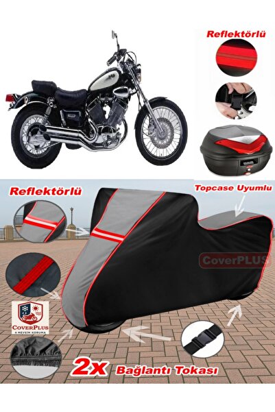 CoverPlus Yamaha Virago XV 535 Canvases Topcase متوافق مع القماش المشمع للدرا...