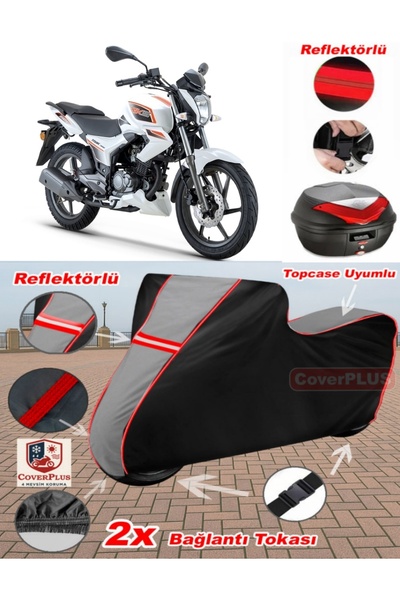 CoverPlus Rks Titanic 150-R القماش المشمع Topcase متوافق مع القماش المشمع للد...