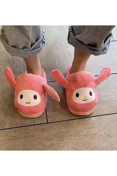 synshop My melody melody sanrio home slippers panduf children's youth soft plush fluffy comfortable wide