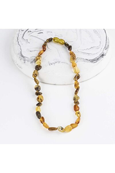 Gümüş Pazarım Patterned Original Children's Amber Necklace