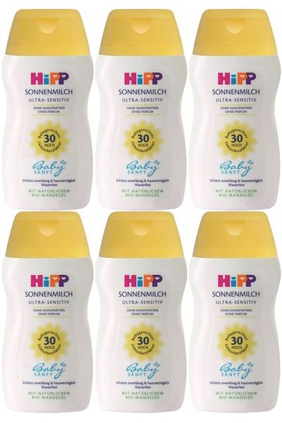Hipp Babysanft Sun Cream - Sonnen Gesıchtscreme for Face 30 Factor Ultra Sensitive 50ml (Set of 6)