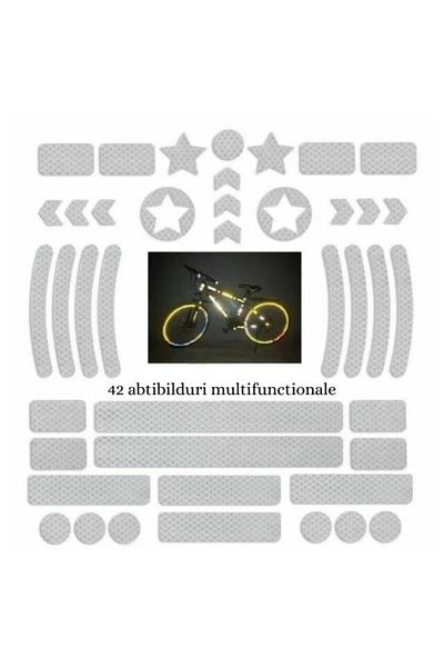 Empria Set stickere reflectorizante, 42 bucati, fosforescente, siguranta pentru copii si adulti