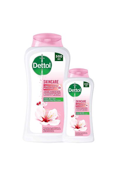 Dettol Skincare Shower Gel & Body Wash, Rose & Sakura Blossom Scent, 250ml 500ml