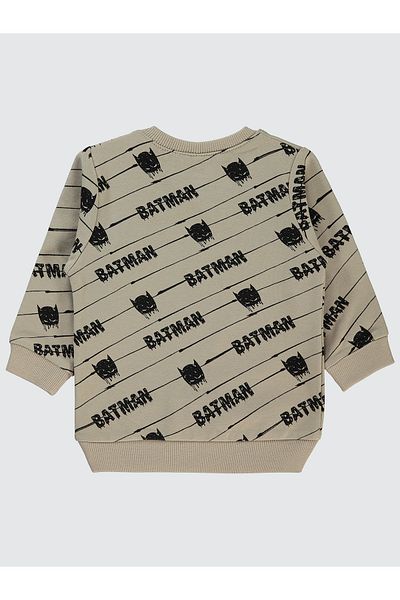 Batman Light Beige Baby Boy Sweatshirt - 6-18 Months