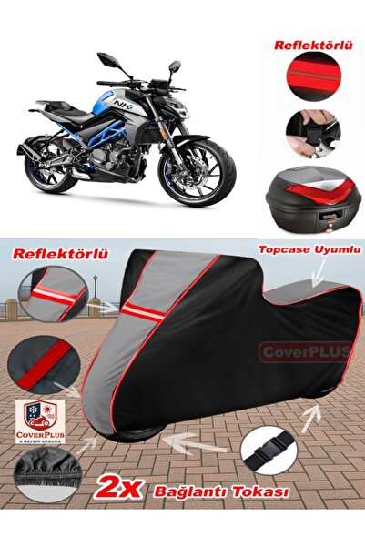 CoverPlus غطاء علوي من القماش المشمع للدراجات النارية CF Moto 250NK (رمادي-أس...