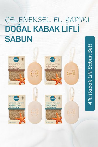 Balmy Pumpkin Fiber Soap Set of 4