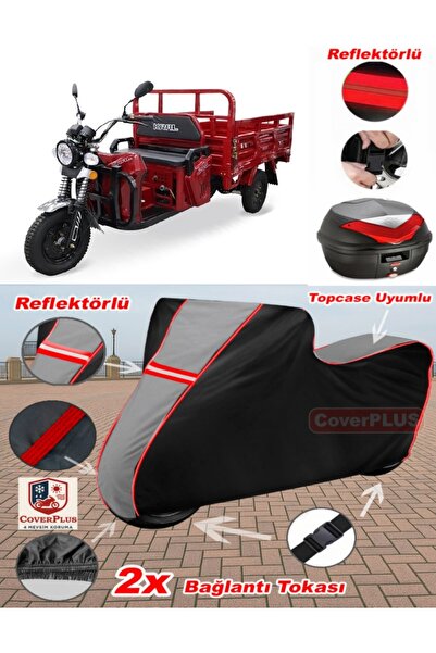 CoverPlus Kral Motor KR250-K Titus-3 قماش القنب Topcase متوافق مع القماش المش...