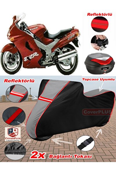 CoverPlus Kawasaki ZZR 1100 Tarpaulin Topcase متوافق مع القماش المشمع للدراجا...