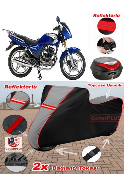 CoverPlus Ramzey XF 125 10-V قماش القنب Topcase متوافق مع قماش القنب للدراجات...