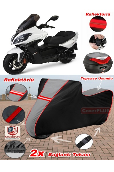 CoverPlus Kymco Xciting 500I R Tarpaulin Topcase Compatible Motorcycle Tarpau...