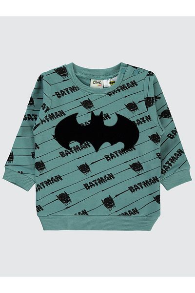Batman Baby Boy Sweatshirt 6-18 Months Pastel Green