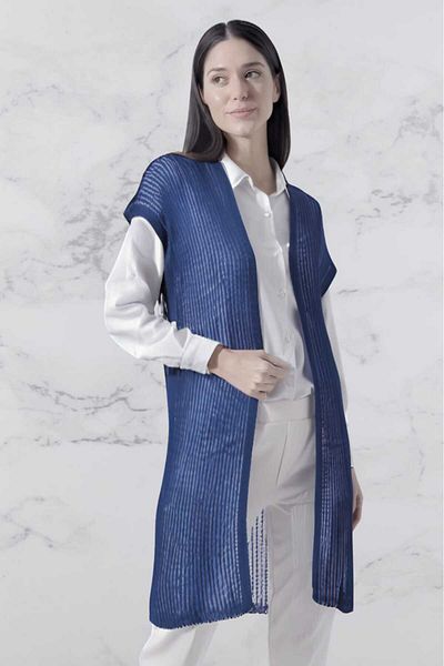 LEBUAS Indigo- Women's Summer Mesh Long Vest
