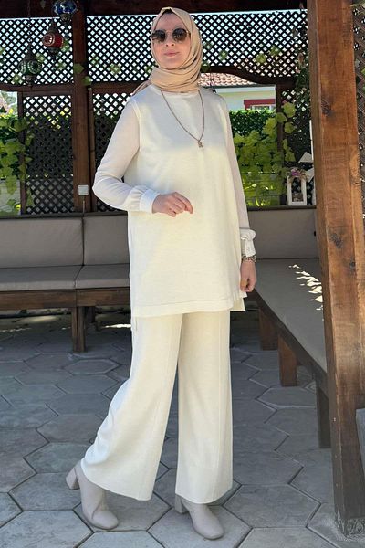 Rabia Şamlı Εσώρουχο Σετ με Παντελόνι Εκρού