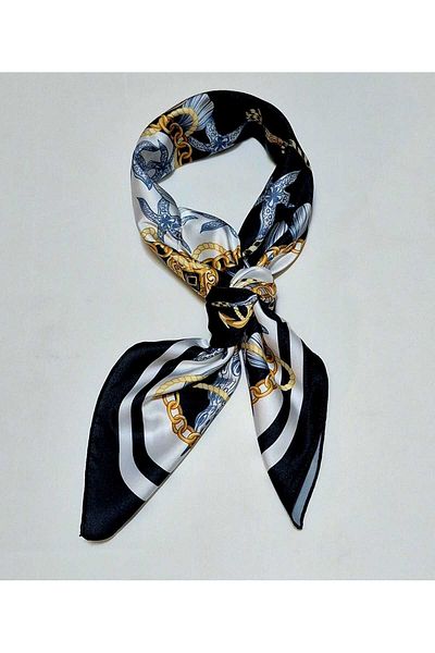 SOFT AKSESUAR Satin Patterned Scarf, Bandana