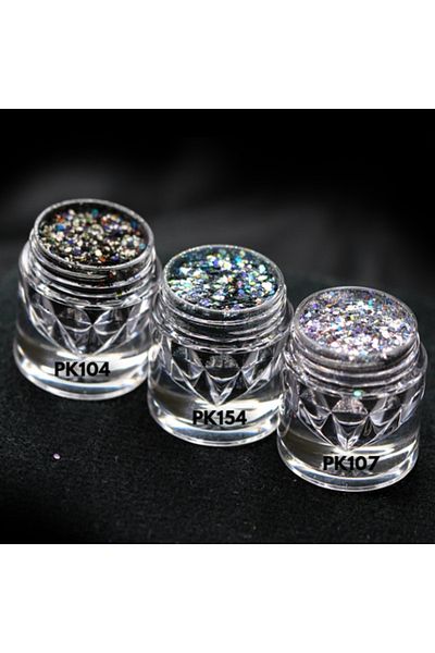 Kajol Beauty Holographic cosmetic glitter (light silver) for makeup/body art PK107 KAJOL Beauty®, <1g
