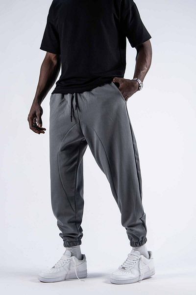 SUPERBLUE Men's Pleated Çeyerk Shalwar Elastic Leg Pocket Sweatpants Trousers