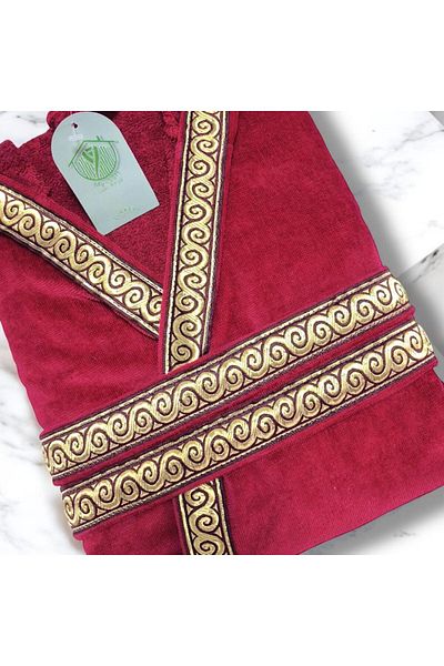 MYSOFTHOME Bathrobe Velvet Hooded Special Design Striped