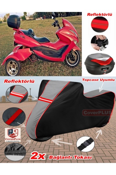 CoverPlus Bumoto/Jinling Forewer Gt 250 Tarpaulin Topcase Compatible Motorcyc...