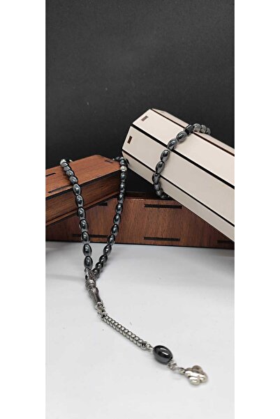 Lio20 مسبحة وسوار من حجر الهيماتيت الطبيعي - إكسسوار هدية لصديقك المحبوب