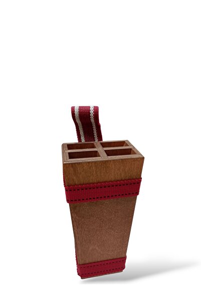 Russet Premium Ahşap Bıçak Kütüklüğü 4 Gözlü Kütüklük Kın (KEMERE GEÇMELİ) (BIÇAKLAR HARİÇTİR)