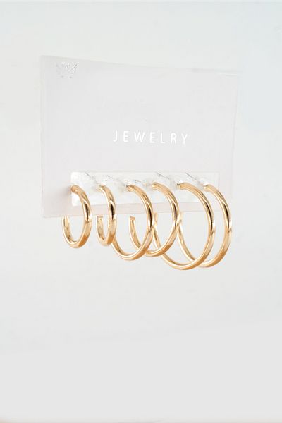 ARTEMİSİA Women's 3 Size Hoop Earrings 1.5 cm 1.8cm 2 cm