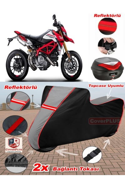 CoverPlus Ducati Hypermotard 796 Tarpaulin Topcase Compatible Motorcycle Tarp...