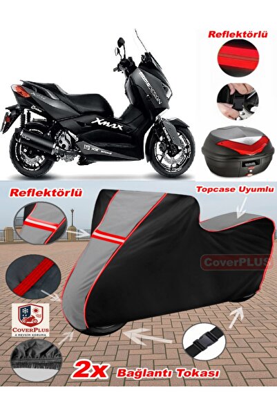 CoverPlus Yamaha X-Max 250 MomoDesign Tarpaulin Topcase متوافق مع القماش المش...