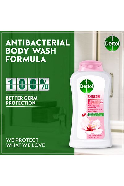 Dettol Skincare Shower Gel & Body Wash, Rose & Sakura Blossom Scent, 250ml 500ml