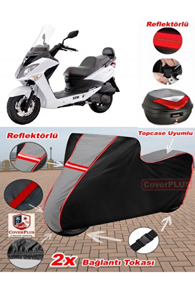 CoverPlus Sym Joyride Evo 200 قماش القنب Topcase متوافق مع قماش القنب للدراجا...