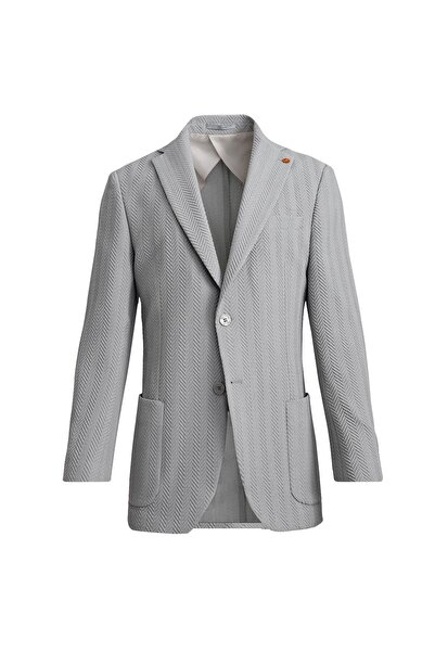 Uki GRİ Mono Yaka, Torba Cep, Çift Yırtmaç Ceket